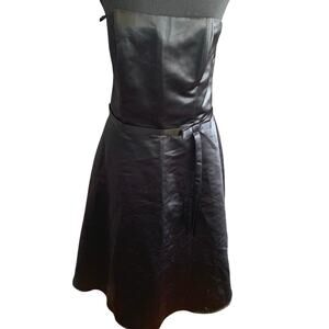 Y2K Scott McClintock Black Strapless Prom Dress Knee Length Bow Sz 10 *Imperfect
